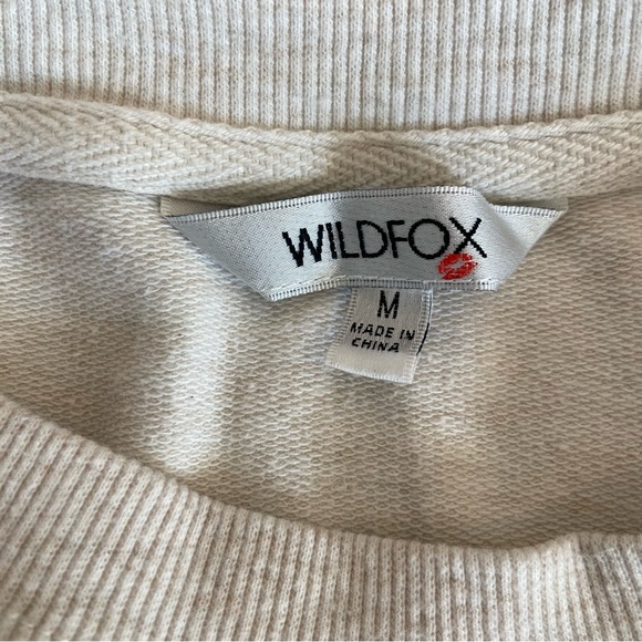 WILDFOX Baggy Beach Jumper Animal Print Lips Oversized Sweatshirt Medium - Picture 5 of 7